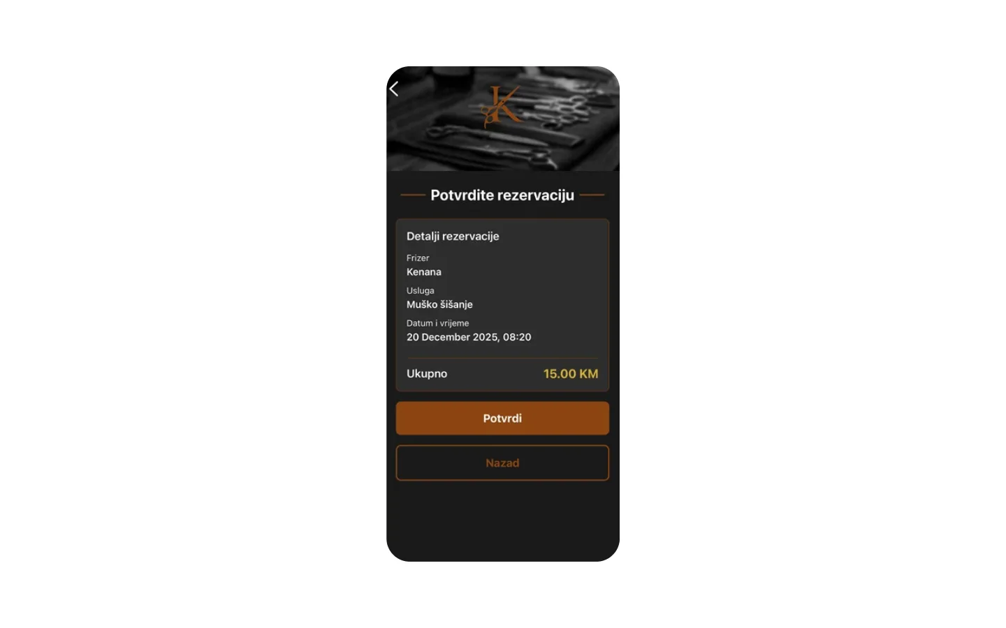 Frizerski Salon Kenana — Mobilna Aplikacija